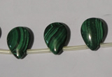 CMN324 Top-drilled 15*20mm flat teardrop natural malachite beads