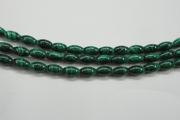 CMN419 15.5 inches 6*9mm rice natural malachite beads wholesale