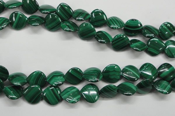 CMN428 15.5 inches 15*15mm heart natural malachite beads wholesale