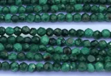 CMN450 15 inches 2mm faceted round malachite beads