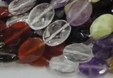 CMQ03 15.5 inches 10*14mm faceted oval multicolor quartz beads