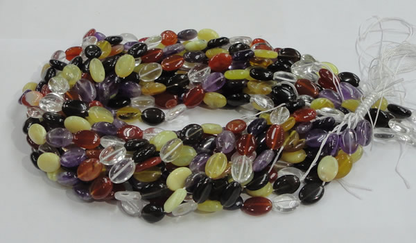 CMQ05 15.5 inches 10*14mm oval multicolor quartz beads wholesale