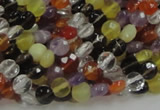 CMQ16 15.5 inches 6mm faceted coin multicolor quartz beads