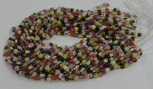 CMQ16 15.5 inches 6mm faceted coin multicolor quartz beads