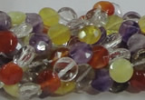 CMQ17 15.5 inches 8mm faceted coin multicolor quartz beads