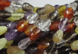 CMQ19 15.5 inches 6*9mm faceted teardrop multicolor quartz beads