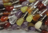 CMQ22 15.5 inches 6*10mm teardrop multicolor quartz beads