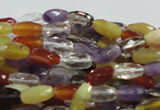 CMQ25 15.5 inches 6*12mm faceted rice multicolor quartz beads