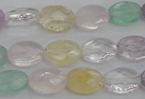 CMQ252 15.5 inches 10*14mm faceted oval multicolor quartz beads