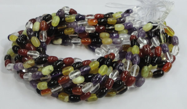 CMQ28 15.5 inches 8*12mm rice multicolor quartz beads wholesale