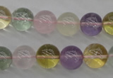 CMQ304 15.5 inches 12mm round multicolor quartz gemstone beads