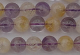 CMQ312 15.5 inches 8mm round citrine & amethyst beads wholesale