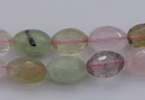 CMQ318 15.5 inches 10*14mm faceted rice mixed quartz beads