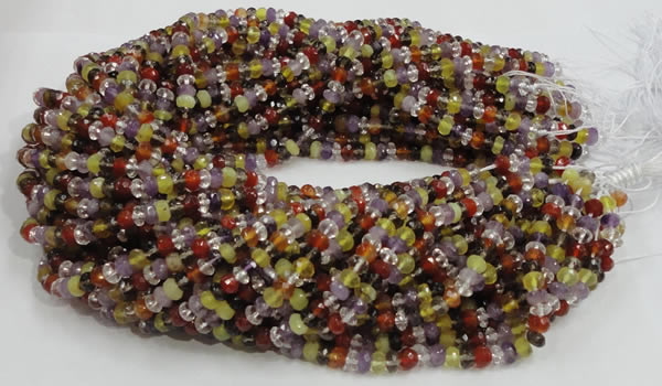 CMQ35 15.5 inches 4*6mm faceted rondelle multicolor quartz beads