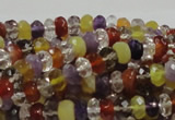 CMQ36 15.5 inches 5*8mm faceted rondelle multicolor quartz beads