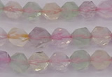 CMQ366 15.5 inches 6mm faceted nuggets mixed quartz beads