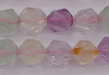 CMQ369 15.5 inches 12mm faceted nuggets mixed quartz beads