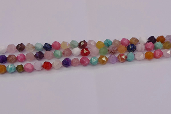 CMQ371 15.5 inches 6mm faceted nuggets mixed gemstone beads