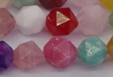 CMQ374 15.5 inches 12mm faceted nuggets mixed gemstone beads