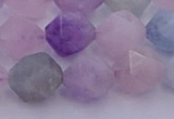 CMQ383 15.5 inches 10mm faceted nuggets mixed quartz beads