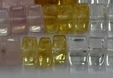 CMQ39 15.5 inches 6*10mm triangle mixed quartz beads wholesale