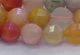 CMQ428 15.5 inches 10mm faceted round natural mixed quartz beads