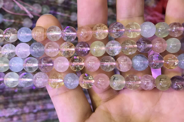 CMQ451 15.5 inches 8mm round rainbow quartz beads wholesale