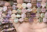 CMQ501 15.5 inches 12mm flat round colorfull quartz beads wholesale