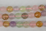 CMQ52 15.5 inches 8mm faceted round multicolor quartz beads