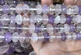 CMQ520 15.5 inches 8*12mm faceted rondelle colorfull quartz beads