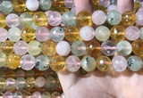 CMQ533 15.5 inches 12mm faceted round colorfull quartz beads