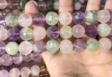 CMQ540 15.5 inches 14mm faceted round colorfull quartz beads