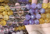 CMQ547 15.5 inches 14mm faceted round colorfull quartz beads