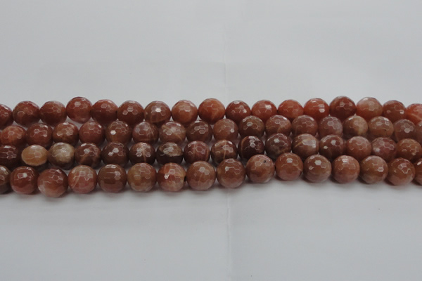 CMS1014 15.5 inches 10mm faceted round AA grade moonstone beads