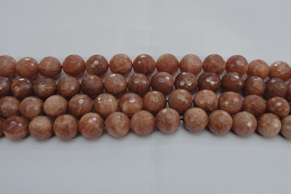 CMS1016 15.5 inches 14mm faceted round AA grade moonstone beads