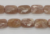 CMS103 15.5 inches 10*14mm faceted rectangle moonstone gemstone beads