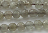 CMS1061 15.5 inches 8mm faceted round grey moonstone beads wholesale