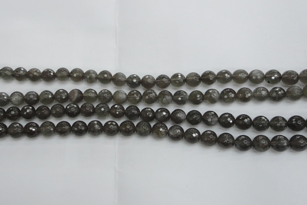 CMS1075 15.5 inches 6mm faceted round grey moonstone beads wholesale