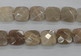 CMS108 15.5 inches 10*10mm faceted square moonstone gemstone beads