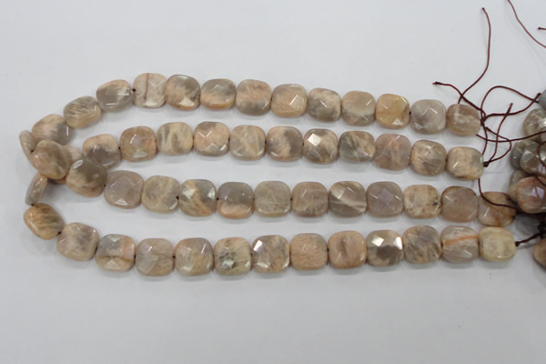 CMS109 15.5 inches 15*15mm faceted square moonstone gemstone beads