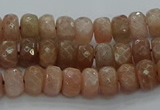 CMS1091 15.5 inches 5*8mm faceted rondelle moonstone beads