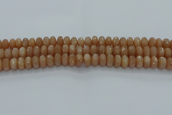 CMS1093 15.5 inches 7*12mm faceted rondelle moonstone beads