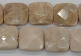 CMS110 15.5 inches 20*20mm faceted square moonstone gemstone beads