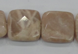 CMS111 15.5 inches 25*25mm faceted square moonstone gemstone beads