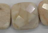 CMS112 15.5 inches 30*30mm faceted square moonstone gemstone beads