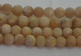 CMS1120 15.5 inches 4mm round matte moonstone gemstone beads