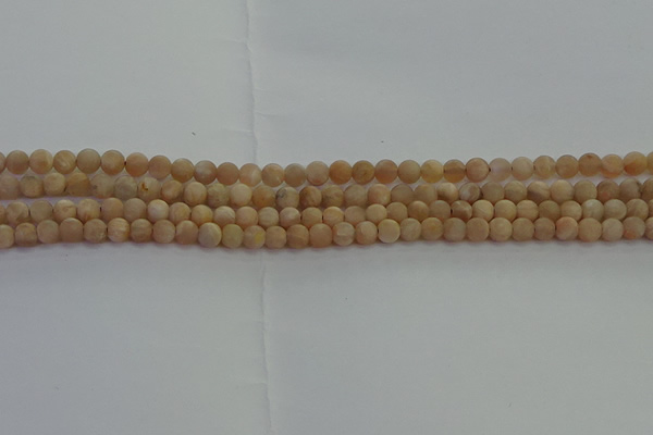 CMS1120 15.5 inches 4mm round matte moonstone gemstone beads