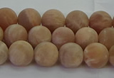 CMS1122 15.5 inches 8mm round matte moonstone gemstone beads