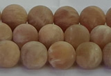 CMS1123 15.5 inches 10mm round matte moonstone gemstone beads