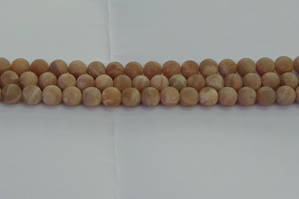 CMS1123 15.5 inches 10mm round matte moonstone gemstone beads